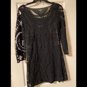 Express sheer black dress